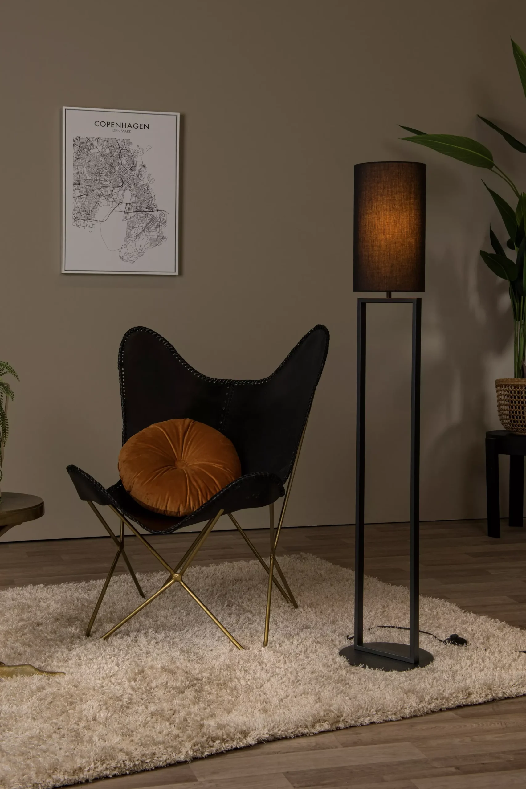 HERMAN - Vloerlamp - Ø 26 cm - 1xE27 - Zwart*Lucide Store