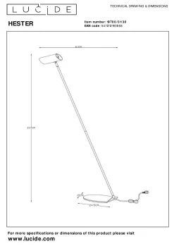 HESTER - Leeslamp - 1xGU10 - Antraciet*Lucide Store