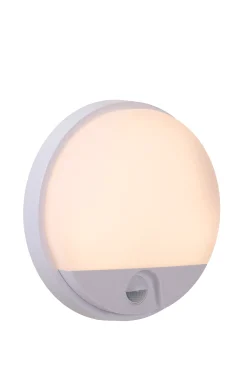 HUPS IR - Wandlamp Binnen/Buiten - Ø 21 cm - LED - 1x10W 3000K - IP54 - Beweging & dag/nacht sensor - Wit*Lucide Shop