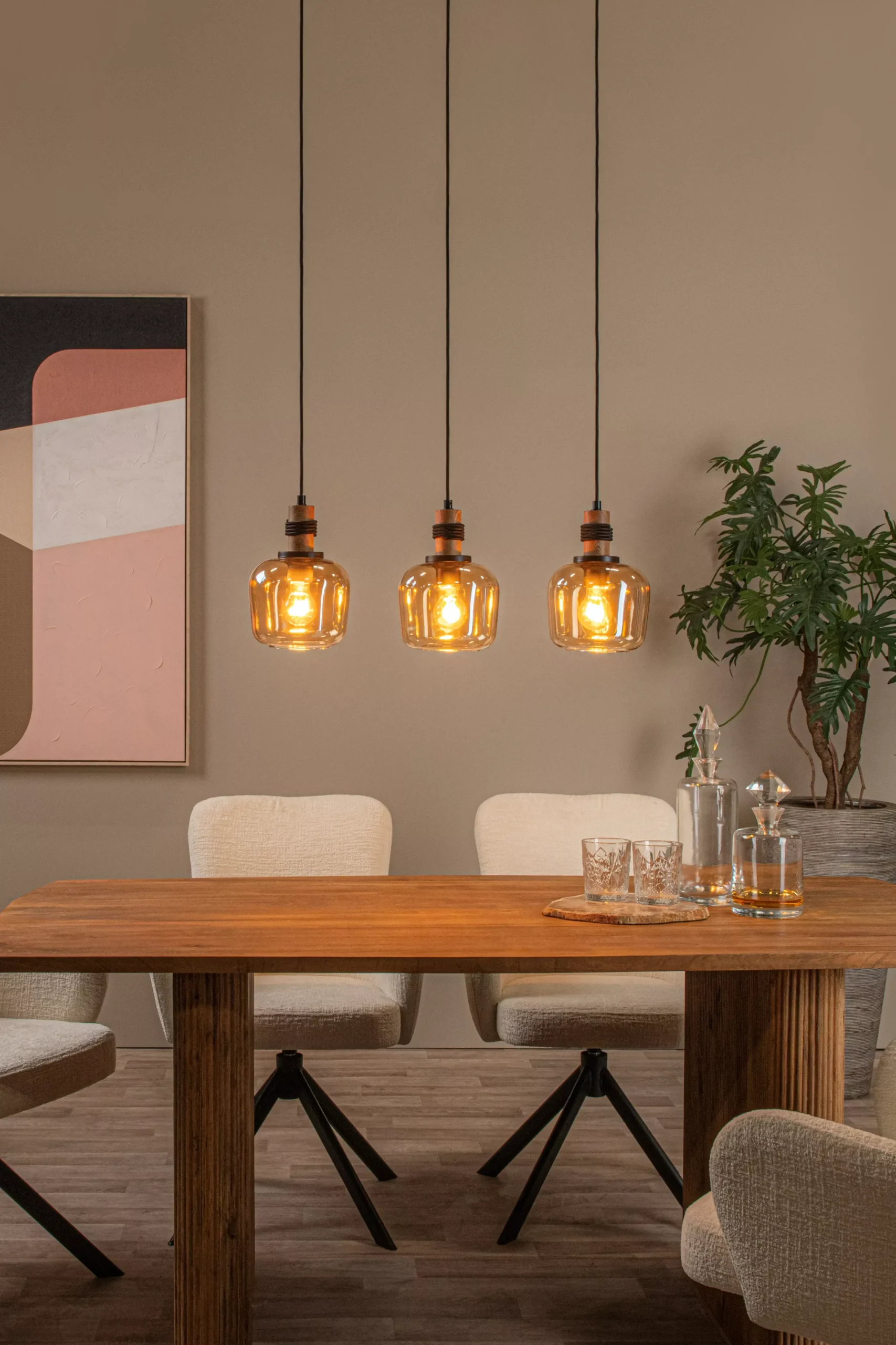 ILONA - Hanglamp - 3xE27 - Amber*Lucide Discount