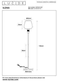 ILONA - Vloerlamp - Ø 34 cm - 1xE27 - Amber*Lucide Fashion