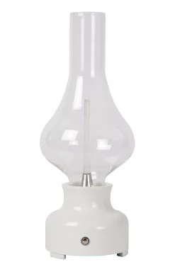 JASON - Oplaadbare Tafellamp - Accu/Batterij - Ø 12 cm - LED 3 StepDim - 1x2W 3000K - Wit*Lucide Sale
