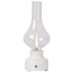 JASON - Oplaadbare Tafellamp - Accu/Batterij - Ø 12 cm - LED 3 StepDim - 1x2W 3000K - Wit*Lucide Sale