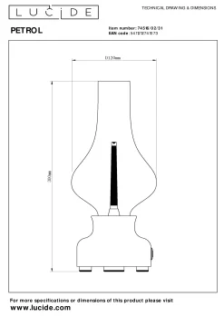 JASON - Oplaadbare Tafellamp - Accu/Batterij - Ø 12 cm - LED 3 StepDim - 1x2W 3000K - Wit*Lucide Sale