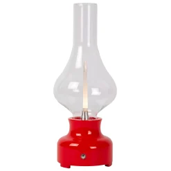JASON - Oplaadbare Tafellamp - Accu/Batterij - Ø 12 cm - LED 3 StepDim - 1x2W 3000K - Rood*Lucide New