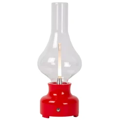 JASON - Oplaadbare Tafellamp - Accu/Batterij - Ø 12 cm - LED 3 StepDim - 1x2W 3000K - Rood*Lucide New