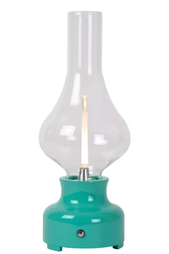 JASON - Oplaadbare Tafellamp - Accu/Batterij - Ø 12 cm - LED 3 StepDim - 1x2W 3000K - Turkoois*Lucide Fashion