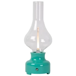 JASON - Oplaadbare Tafellamp - Accu/Batterij - Ø 12 cm - LED 3 StepDim - 1x2W 3000K - Turkoois*Lucide Fashion