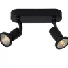 JASTER-LED - Plafondspot - LED - GU10 - 2x5W 2700K - Zwart*Lucide Sale