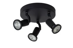 JASTER-LED - Plafondspot - Ø 20 cm - LED - GU10 - 3x5W 2700K - Zwart*Lucide Discount