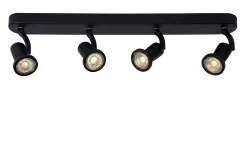 JASTER-LED - Plafondspot - LED - GU10 - 4x5W 2700K - Zwart*Lucide Outlet