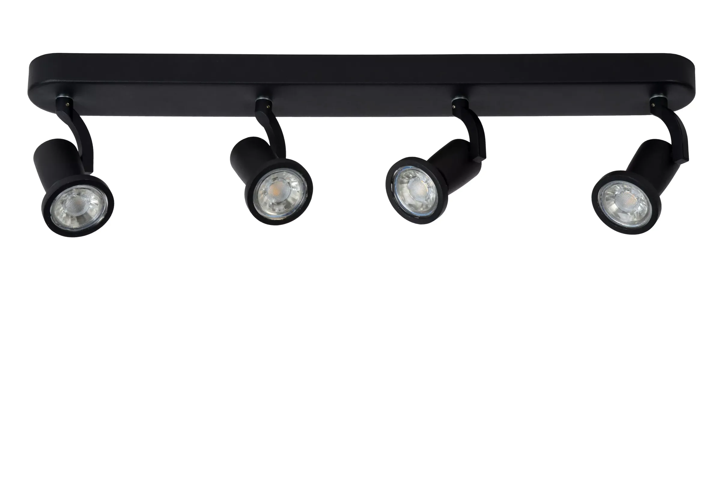 JASTER-LED - Plafondspot - LED - GU10 - 4x5W 2700K - Zwart*Lucide Outlet