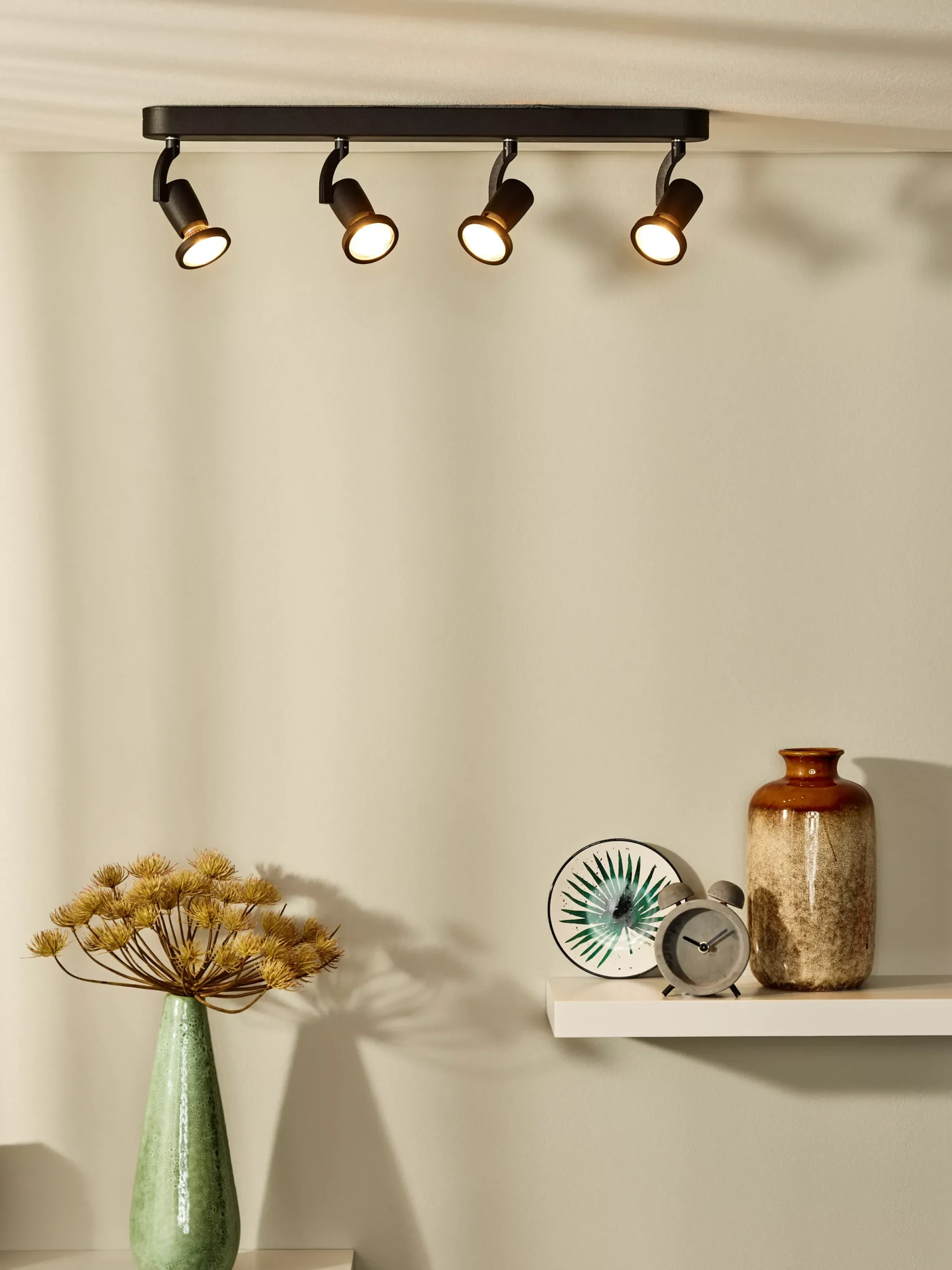 JASTER-LED - Plafondspot - LED - GU10 - 4x5W 2700K - Zwart*Lucide Outlet