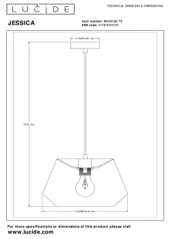JESSICA - Hanglamp - Ø 30 cm - 1xE27 - Terracotta*Lucide Best Sale
