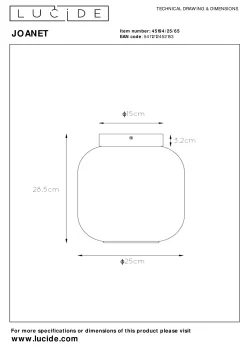 JOANET - Plafonnière - Ø 25 cm - 1xE27 - Fumé*Lucide Best Sale