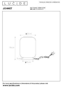 JOANET - Tafellamp - Ø 22 cm - 1xE27 - Fumé*Lucide Store
