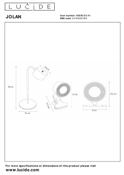 JOLAN - Oplaadbare Bureaulamp - Accu/Batterij - LED Dim to warm - 1x3,5W 2700K/5700K - Taupe*Lucide Flash Sale
