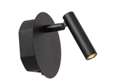 JOLIJN - Oplaadbare Bedlamp / Wandlamp - Accu/Batterij - Ø 10,2 cm - LED - 1x2W 3000K - Magnetisch - Zwart*Lucide Discount