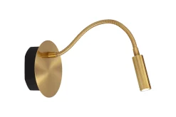 JOLIJN - Oplaadbare Bedlamp / Wandlamp - Accu/Batterij - Ø 11 cm - LED - 1x2W 3000K - Magnetisch - Mat Goud / Messing*Lucide Outlet