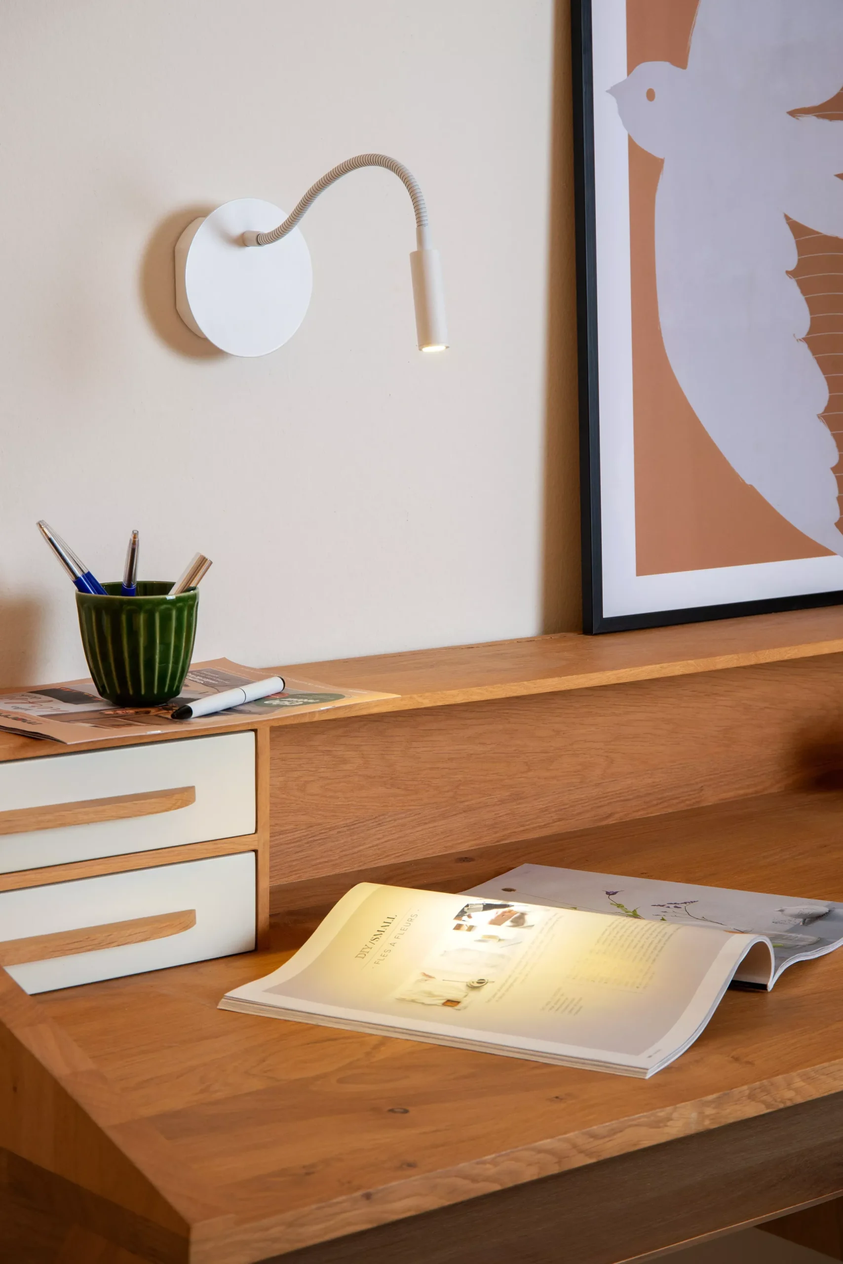 JOLIJN - Oplaadbare Bedlamp / Wandlamp - Accu/Batterij - Ø 11 cm - LED - 1x2W 3000K - Magnetisch - Wit*Lucide Hot