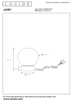 JORIT - Tafellamp - Ø 25 cm - 1xE27 - Opaal*Lucide Cheap