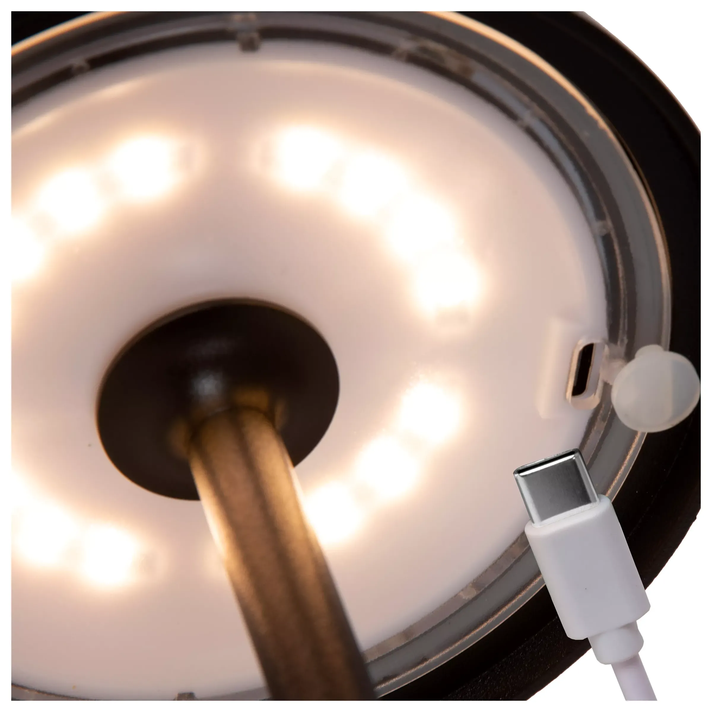 JOY - Oplaadbare Tafellamp Binnen/Buiten - Accu/Batterij - Ø 12 cm - LED Dimb. - 1x1,5W 3000K - IP54 - Zwart*Lucide Flash Sale