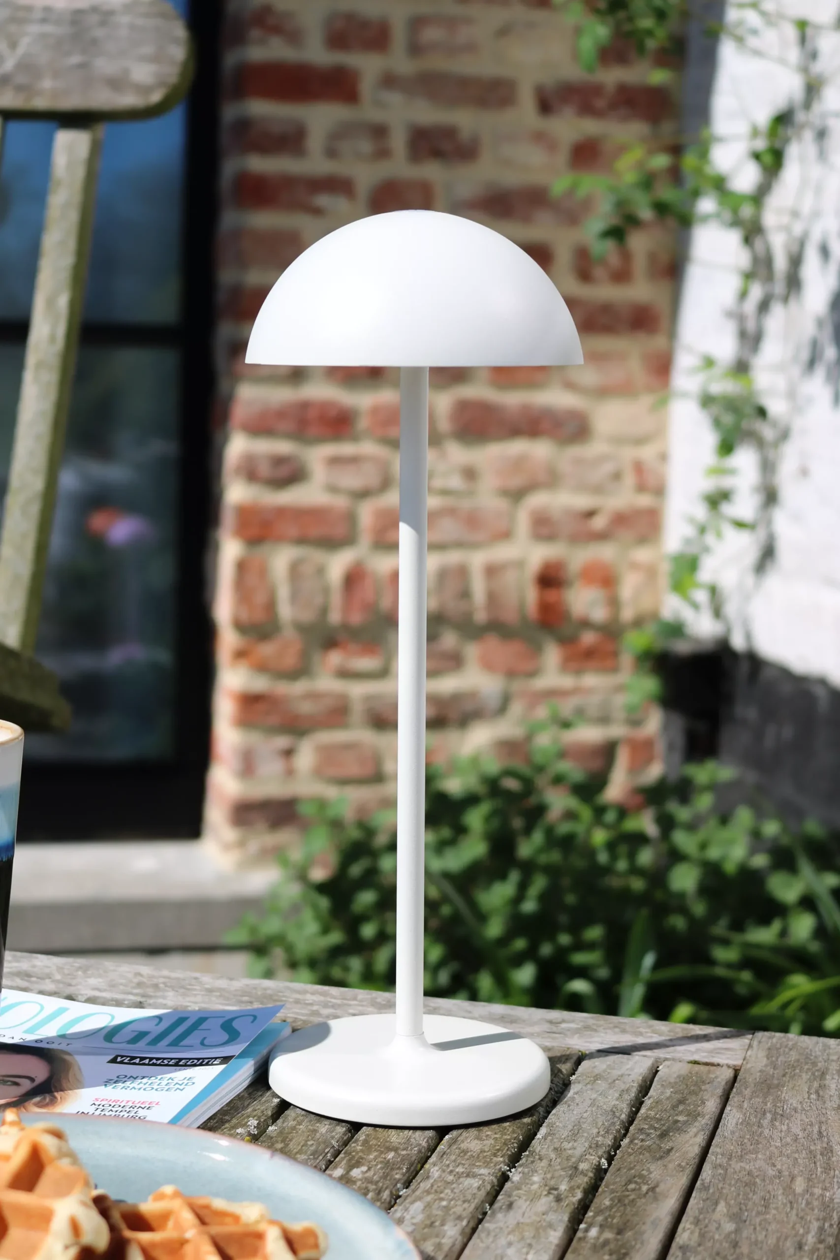 JOY - Oplaadbare Tafellamp Binnen/Buiten - Accu/Batterij - Ø 12 cm - LED Dimb. - 1x1,5W 3000K - IP54 - Wit*Lucide Discount