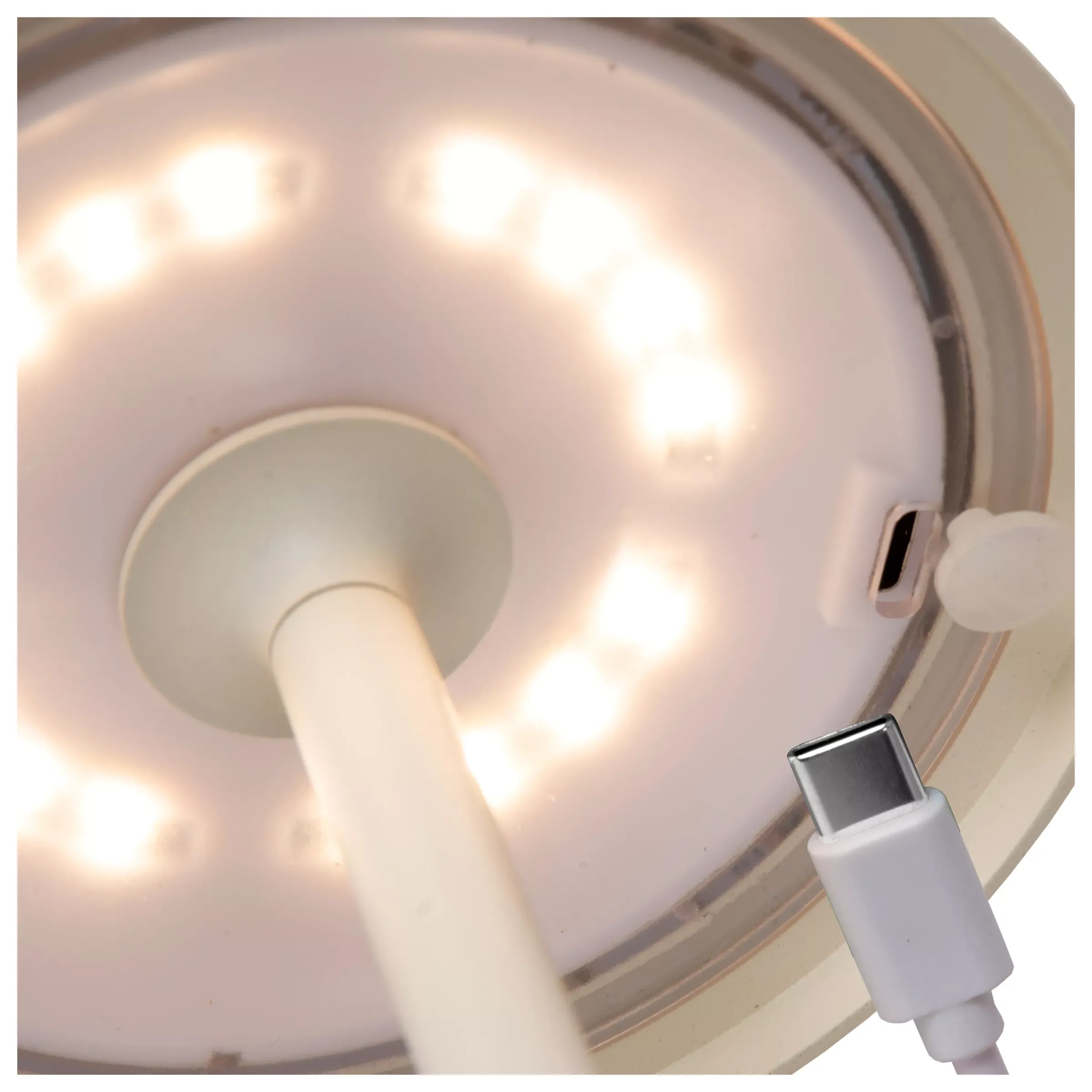 JOY - Oplaadbare Tafellamp Binnen/Buiten - Accu/Batterij - Ø 12 cm - LED Dimb. - 1x1,5W 3000K - IP54 - Wit*Lucide Discount