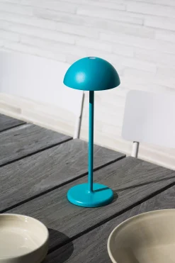 JOY - Oplaadbare Tafellamp Binnen/Buiten - Accu/Batterij - Ø 12 cm - LED Dimb. - 1x1,5W 3000K - IP54 - Turkoois*Lucide Outlet