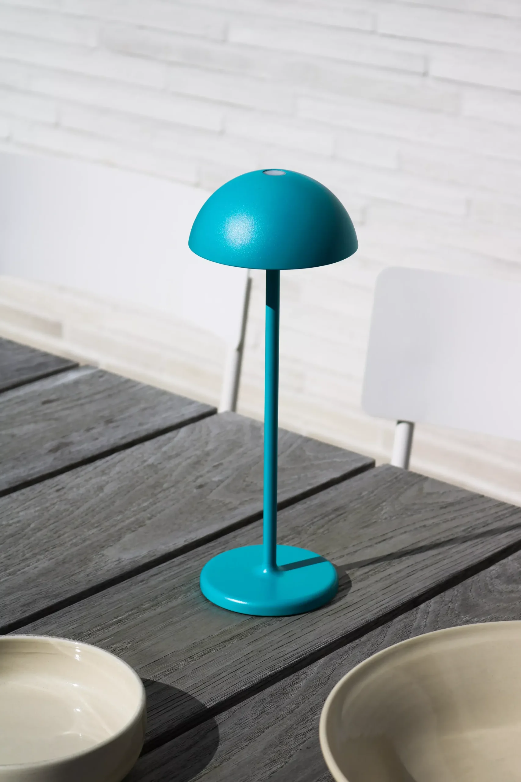 JOY - Oplaadbare Tafellamp Binnen/Buiten - Accu/Batterij - Ø 12 cm - LED Dimb. - 1x1,5W 3000K - IP54 - Turkoois*Lucide Outlet