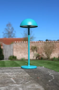JOY - Oplaadbare Tafellamp Binnen/Buiten - Accu/Batterij - Ø 12 cm - LED Dimb. - 1x1,5W 3000K - IP54 - Turkoois*Lucide Outlet