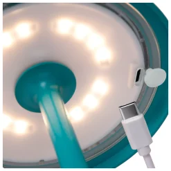 JOY - Oplaadbare Tafellamp Binnen/Buiten - Accu/Batterij - Ø 12 cm - LED Dimb. - 1x1,5W 3000K - IP54 - Turkoois*Lucide Outlet