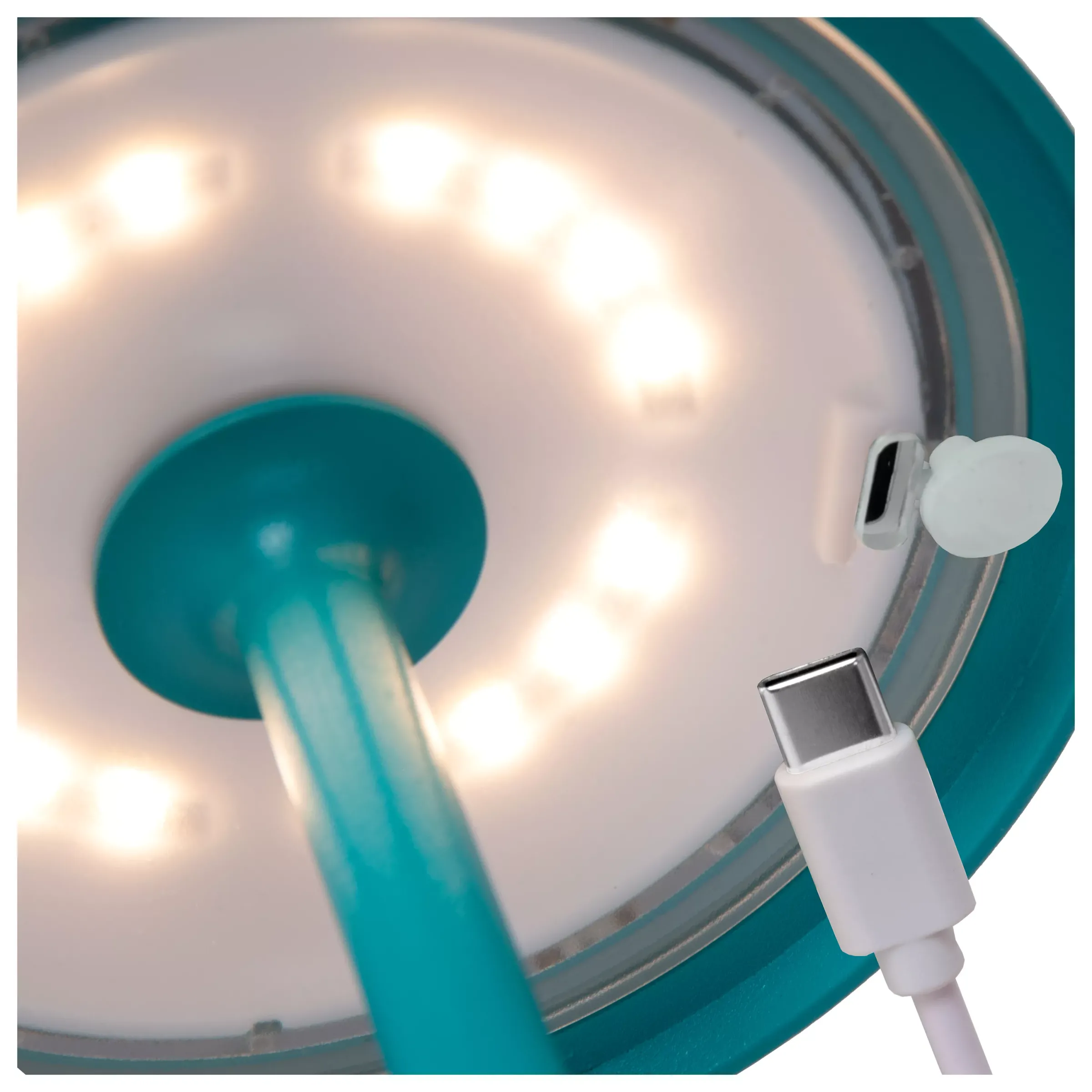 JOY - Oplaadbare Tafellamp Binnen/Buiten - Accu/Batterij - Ø 12 cm - LED Dimb. - 1x1,5W 3000K - IP54 - Turkoois*Lucide Outlet