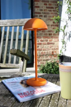 JOY - Oplaadbare Tafellamp Binnen/Buiten - Accu/Batterij - Ø 12 cm - LED Dimb. - 1x1,5W 3000K - IP54 - Oranje*Lucide New