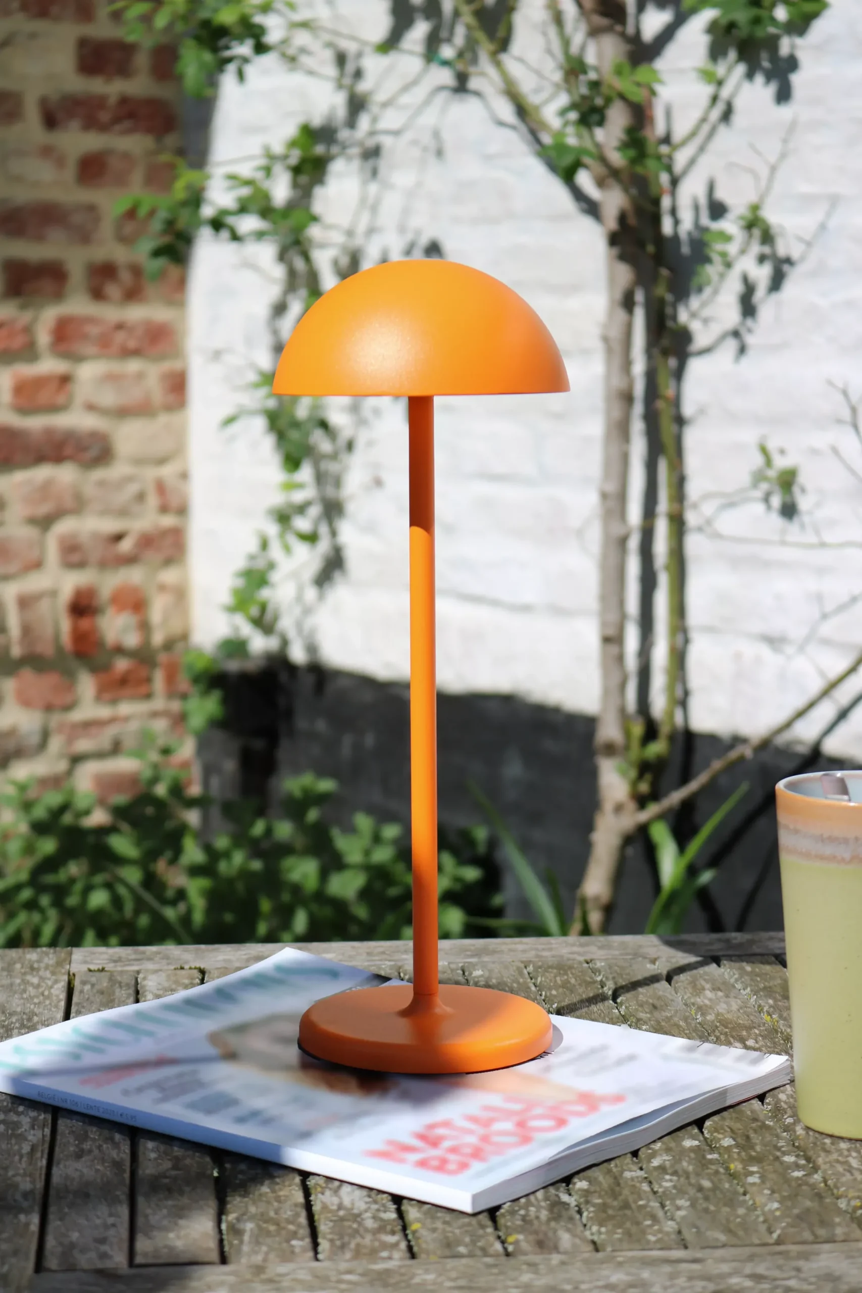 JOY - Oplaadbare Tafellamp Binnen/Buiten - Accu/Batterij - Ø 12 cm - LED Dimb. - 1x1,5W 3000K - IP54 - Oranje*Lucide New