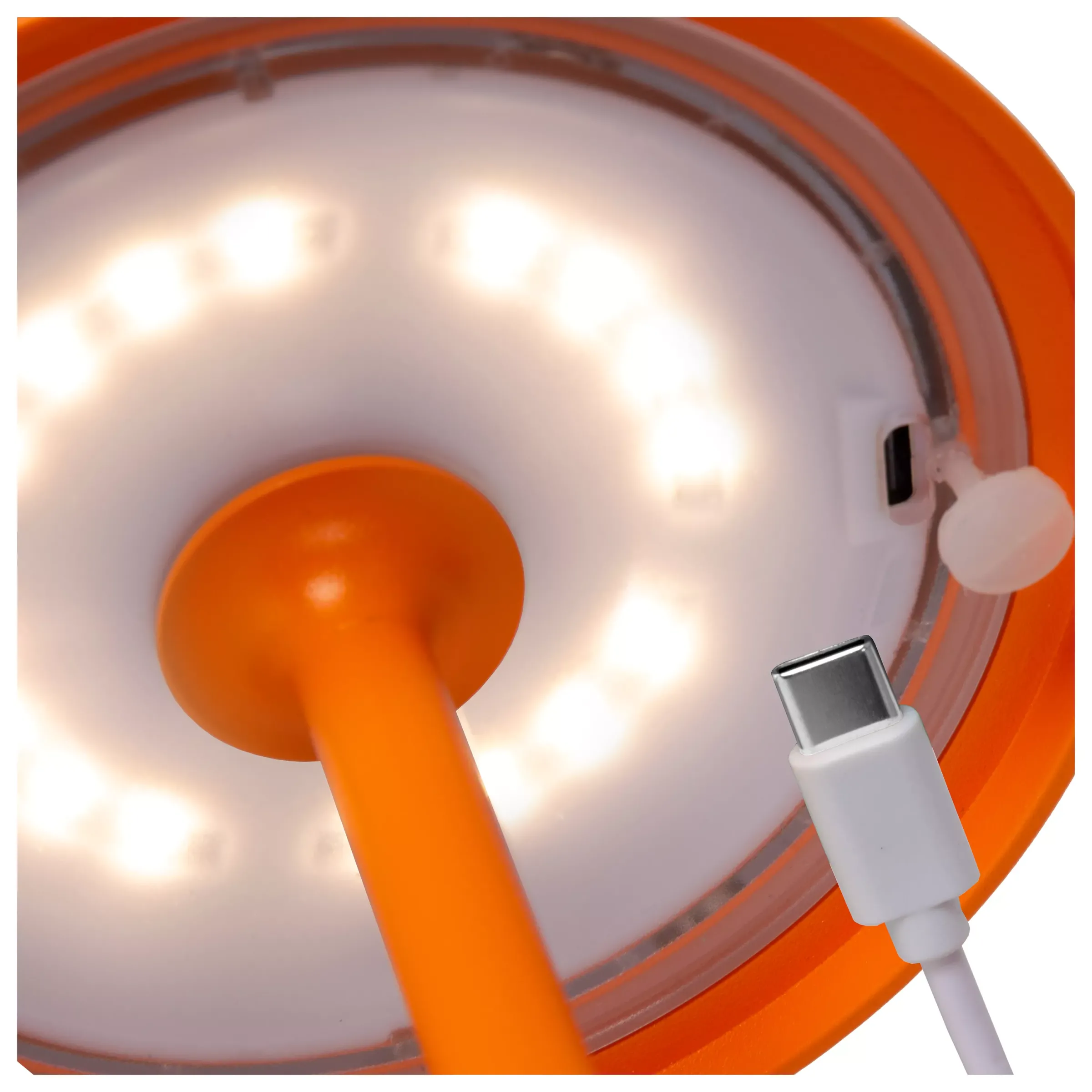 JOY - Oplaadbare Tafellamp Binnen/Buiten - Accu/Batterij - Ø 12 cm - LED Dimb. - 1x1,5W 3000K - IP54 - Oranje*Lucide New