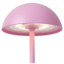 JOY - Oplaadbare Tafellamp Binnen/Buiten - Accu/Batterij - Ø 12 cm - LED Dimb. - 1x1,5W 3000K - IP54 - Roze*Lucide Discount