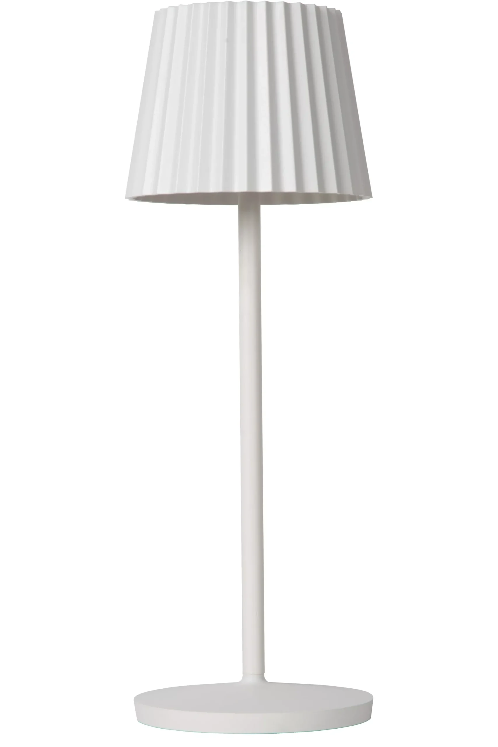JUSTINE - Oplaadbare Tafellamp Binnen/Buiten - Accu/Batterij - LED Dimb. - 1x2W 2700K - IP54 - Met draadloos oplaadstation - Wit*Lucide Sale