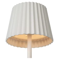 JUSTINE - Oplaadbare Tafellamp Binnen/Buiten - Accu/Batterij - LED Dimb. - 1x2W 2700K - IP54 - Met draadloos oplaadstation - Wit*Lucide Sale