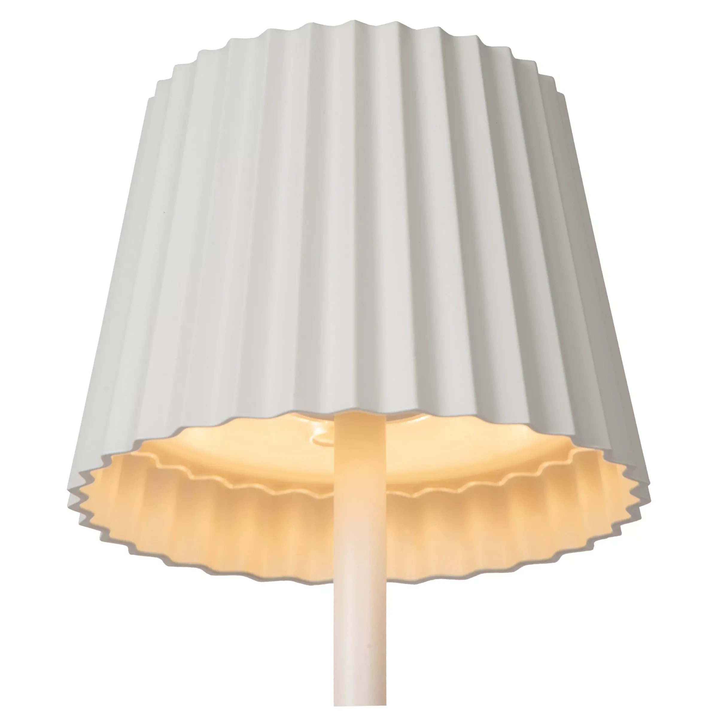 JUSTINE - Oplaadbare Tafellamp Binnen/Buiten - Accu/Batterij - LED Dimb. - 1x2W 2700K - IP54 - Met draadloos oplaadstation - Wit*Lucide Sale