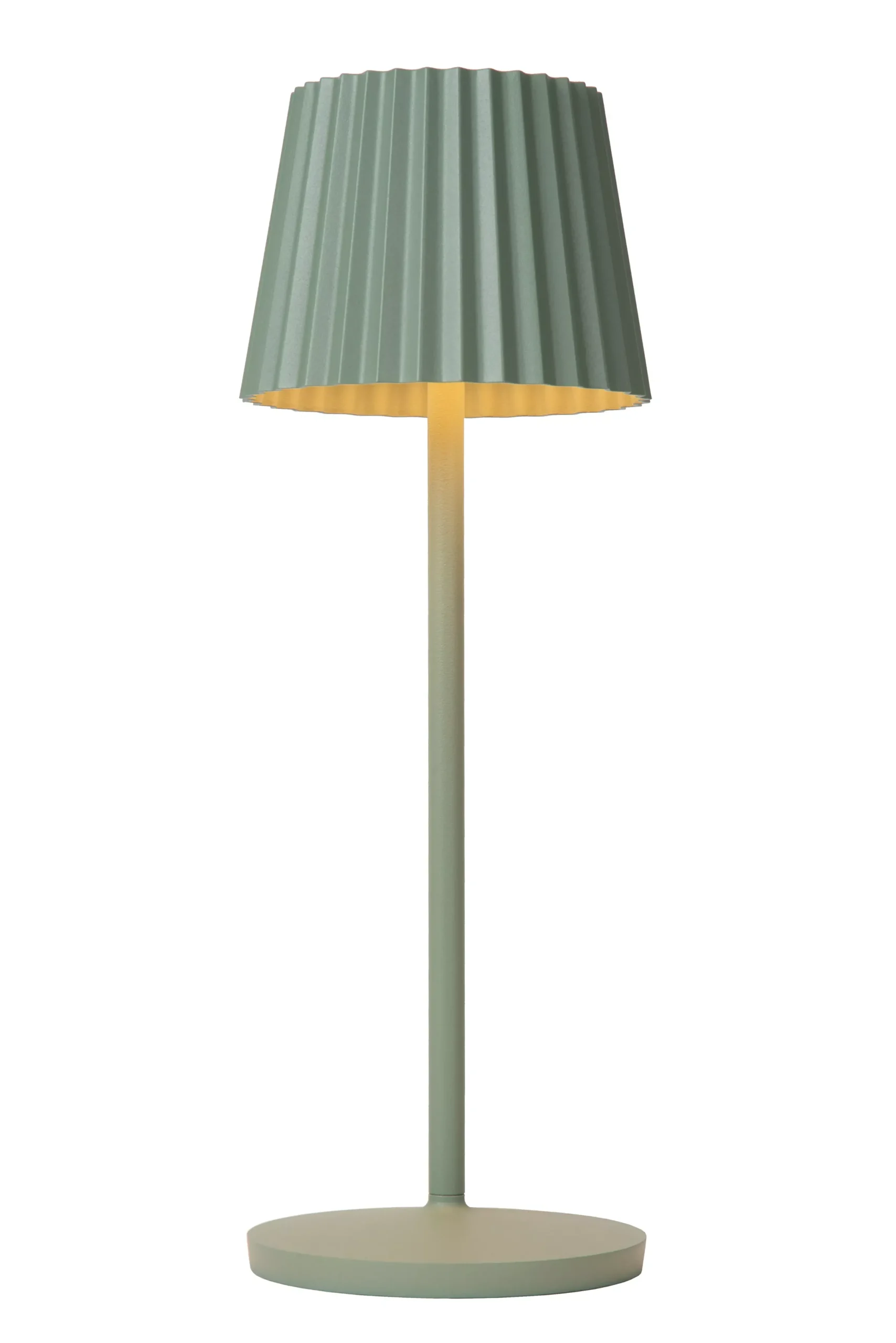 JUSTINE - Oplaadbare Tafellamp Binnen/Buiten - Accu/Batterij - LED Dimb. - 1x2W 2700K - IP54 - Met draadloos oplaadstation - Groen*Lucide Flash Sale