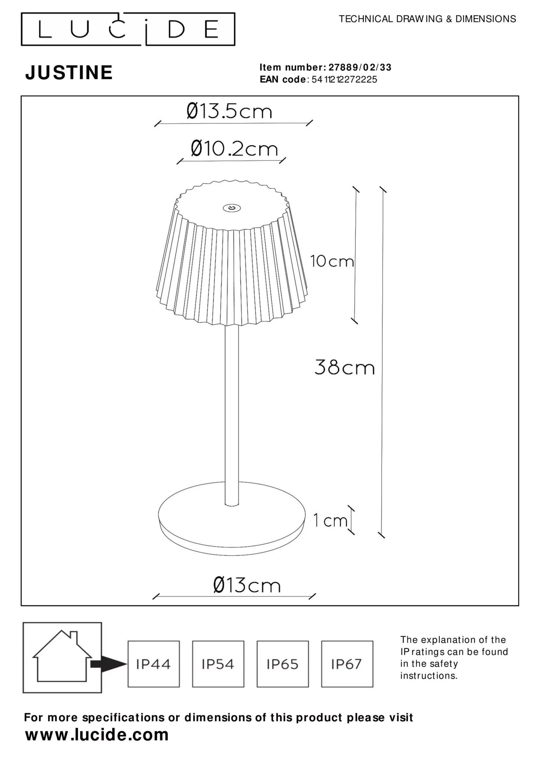 JUSTINE - Oplaadbare Tafellamp Binnen/Buiten - Accu/Batterij - LED Dimb. - 1x2W 2700K - IP54 - Met draadloos oplaadstation - Groen*Lucide Flash Sale