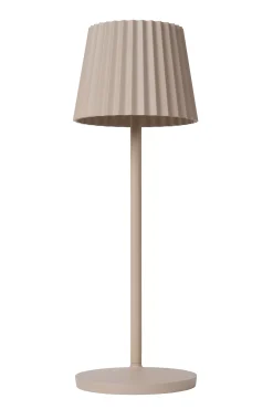 JUSTINE - Oplaadbare Tafellamp Binnen/Buiten - Accu/Batterij - LED Dimb. - 1x2W 2700K - IP54 - Met draadloos oplaadstation - Beige*Lucide New