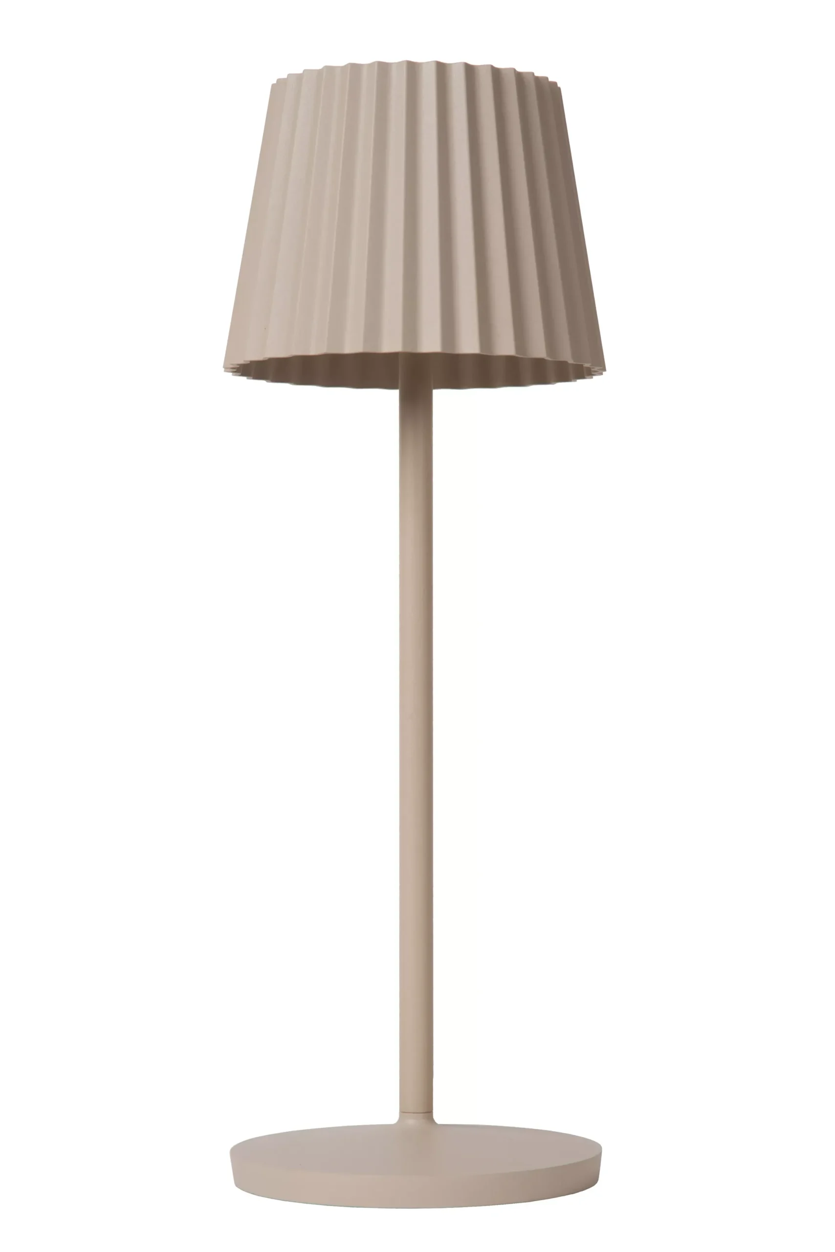 JUSTINE - Oplaadbare Tafellamp Binnen/Buiten - Accu/Batterij - LED Dimb. - 1x2W 2700K - IP54 - Met draadloos oplaadstation - Beige*Lucide New