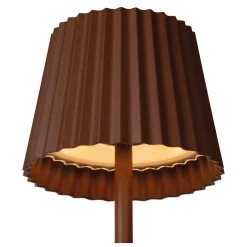 JUSTINE - Oplaadbare Tafellamp Binnen/Buiten - Accu/Batterij - LED Dimb. - 1x2W 2700K - IP54 - Met draadloos oplaadstation - Roest bruin*Lucide New