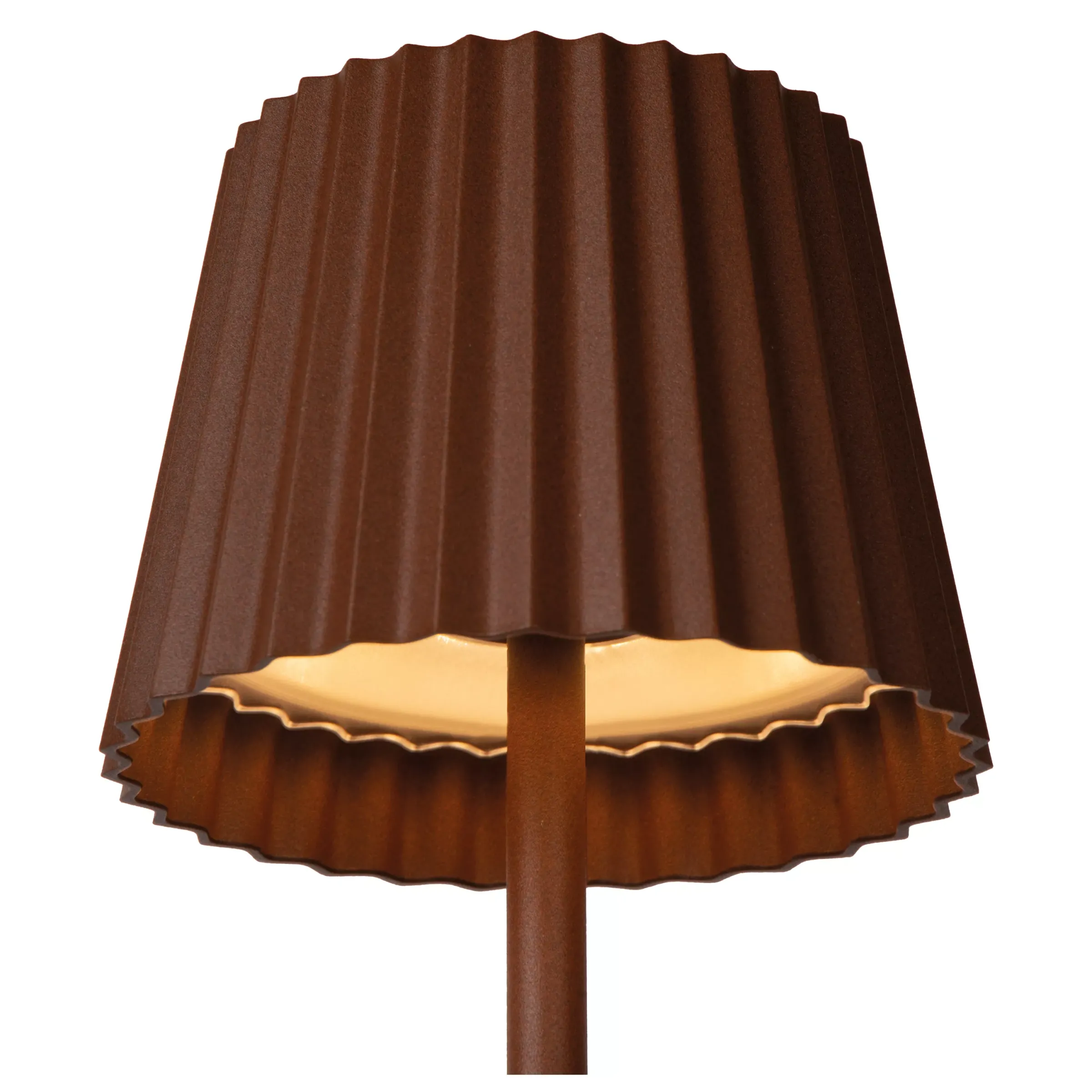 JUSTINE - Oplaadbare Tafellamp Binnen/Buiten - Accu/Batterij - LED Dimb. - 1x2W 2700K - IP54 - Met draadloos oplaadstation - Roest bruin*Lucide New