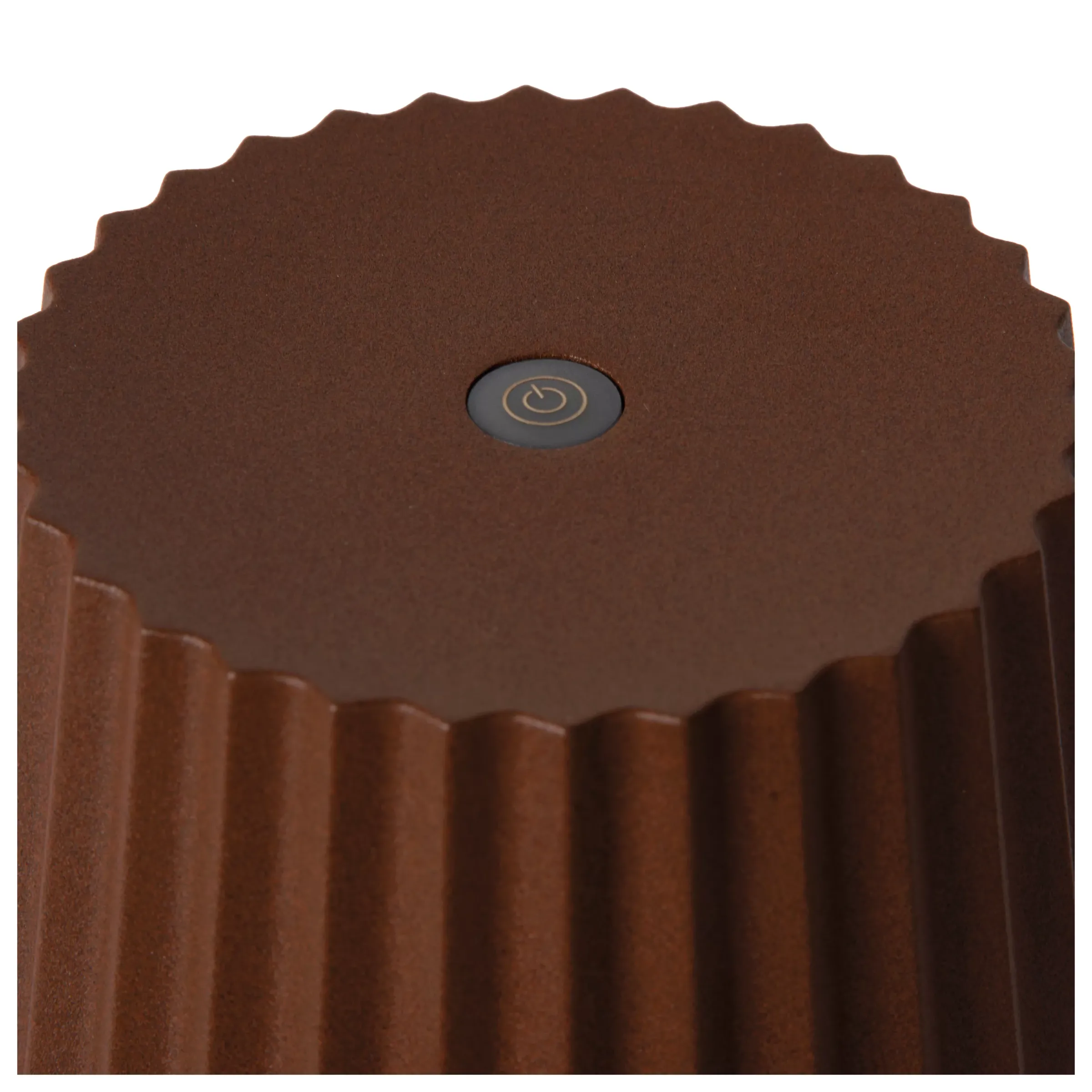 JUSTINE - Oplaadbare Tafellamp Binnen/Buiten - Accu/Batterij - LED Dimb. - 1x2W 2700K - IP54 - Met draadloos oplaadstation - Roest bruin*Lucide New