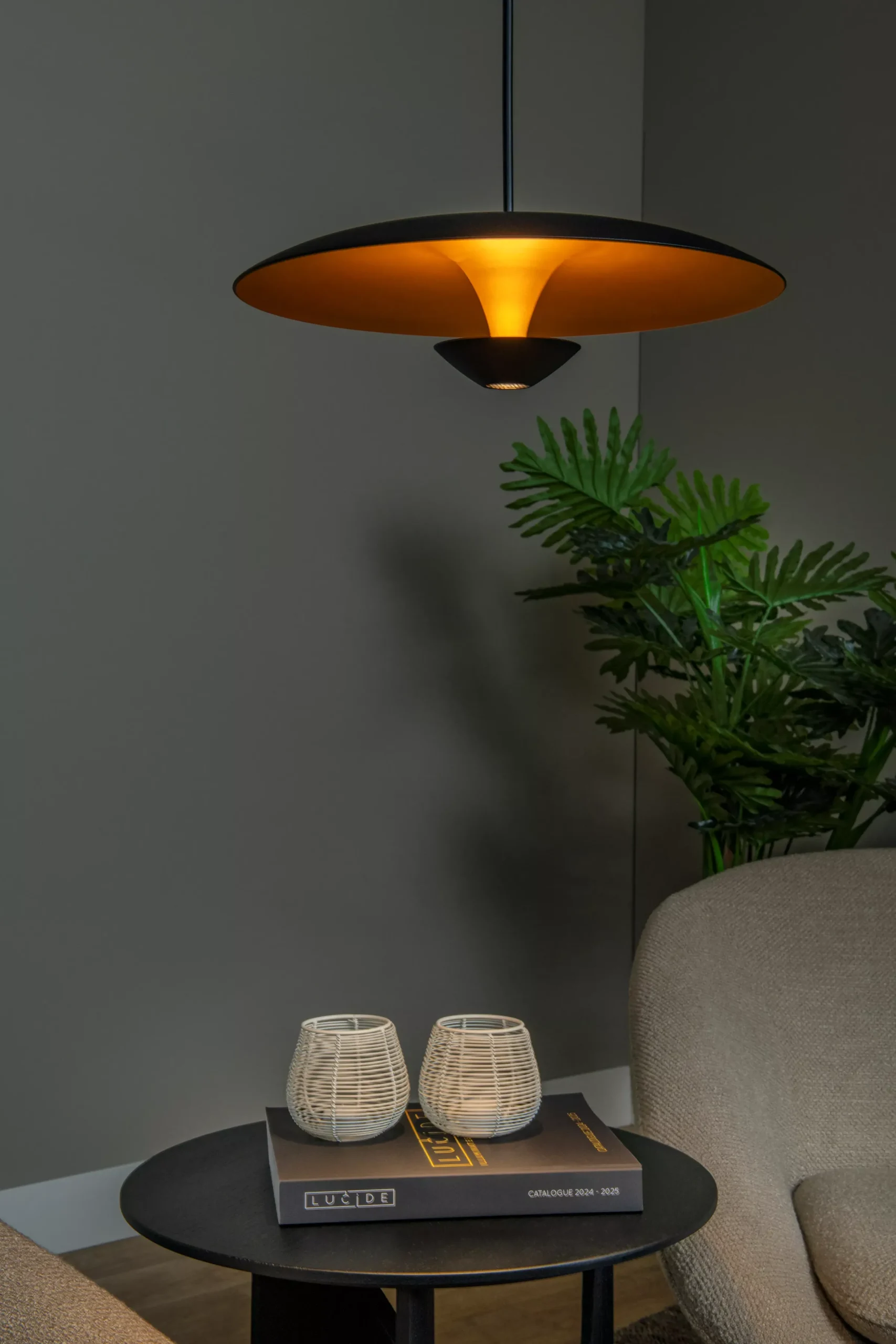 KENNETH - Hanglamp - Ø 40 cm - LED Dimb. - 1x12W 2700K - Zwart*Lucide Discount