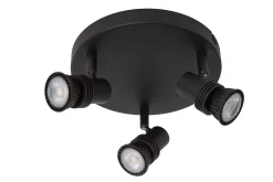 KIANTI - Plafondspot - Ø 21 cm - 3xGU10 - Zwart*Lucide Online
