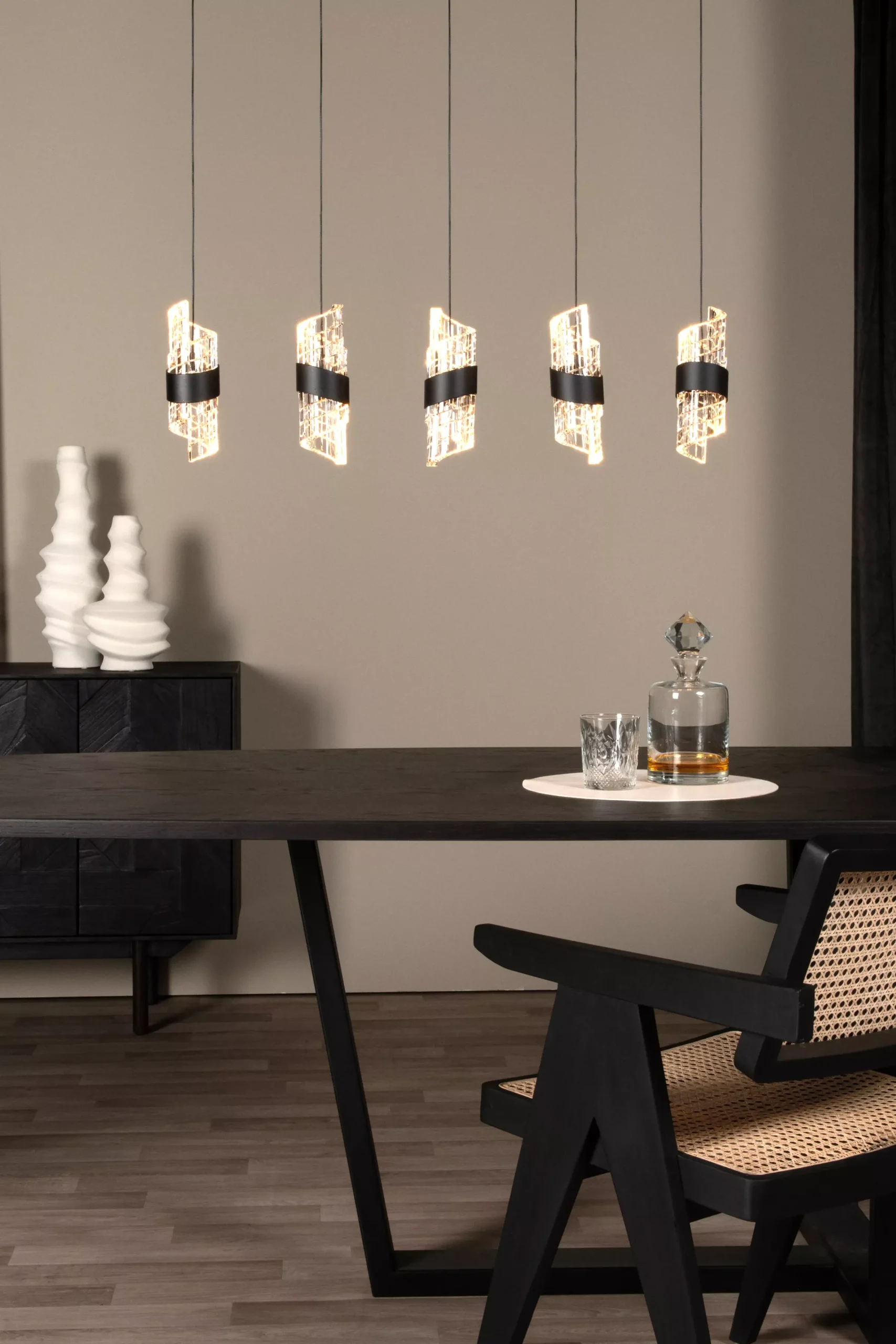 KLIGANDE - Hanglamp - LED Dimb. - 5x7,8W 2700K - Zwart*Lucide Hot